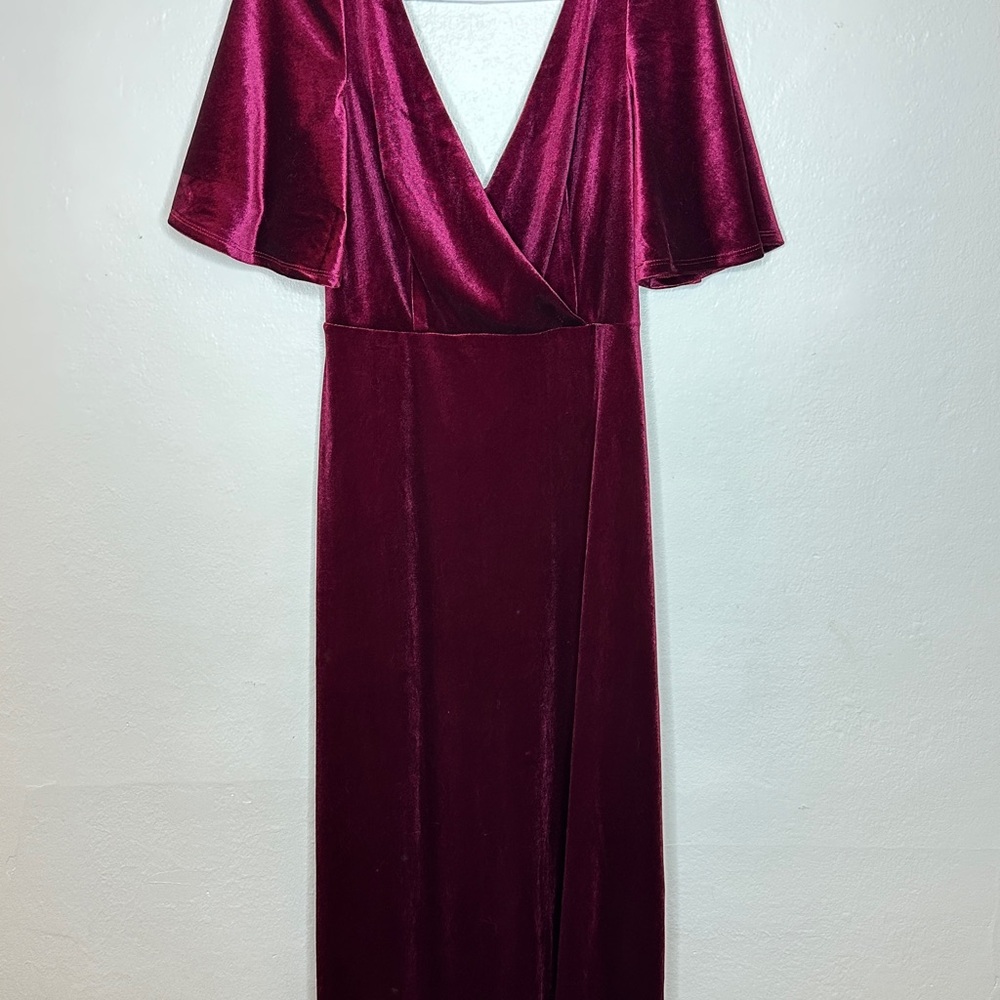 Burgundy Velvet Bridesmaid Dress